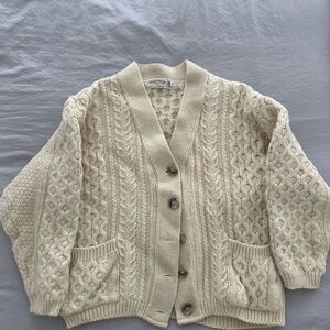James Pringle Cream Cable Knit Cardigan